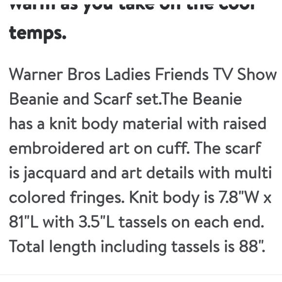 Warner Bros TV SHOW FRIENDS Black & colorful fringe NWT - Picture 4 of 4